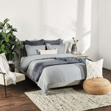Veda Throw, Sea Fog Blue