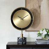 Velar Table Clock, Brushed Brass