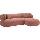 Venezia Chaise Sectional, Brown-Furniture - Storage-High Fashion Home
