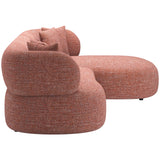 Venezia Chaise Sectional, Brown-Furniture - Storage-High Fashion Home