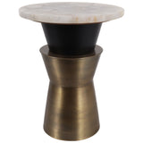 Verla Round Accent Table, White-Furniture - Accent Tables-High Fashion Home