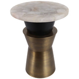 Verla Round Accent Table, White-Furniture - Accent Tables-High Fashion Home