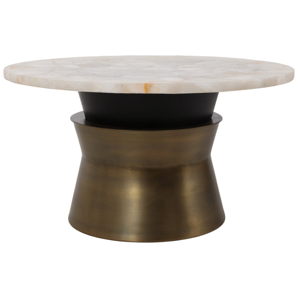 Verla Round Coffee Table, White-Furniture - Accent Tables-High Fashion Home