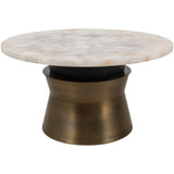 Verla Round Coffee Table, White-Furniture - Accent Tables-High Fashion Home