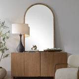Vestry Arch Mirror, Antique Brass