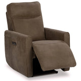Vivica Leather Power Recliner w/Massage, Toffee
