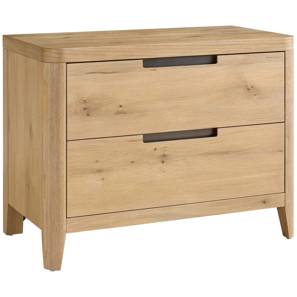 Walker 2 Drawer Wide Nightstand, Natural-Furniture - Bedroom-High Fashion Home