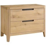 Walker 2 Drawer Wide Nightstand, Natural-Furniture - Bedroom-High Fashion Home