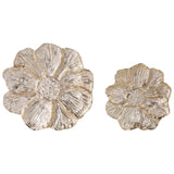 Wall Flowers, Gold/White, Set of 2