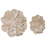 Wall Flowers, Gold/White, Set of 2