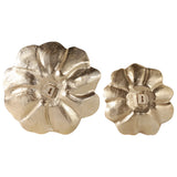 Wall Flowers, Gold/White, Set of 2