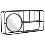 Wall Shelf w/Mirror, Black