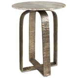 Warner Outdoor Side Table, Antiqued Champagne