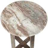 Warner Outdoor Side Table, Antiqued Champagne