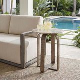 Warner Outdoor Side Table, Antiqued Champagne