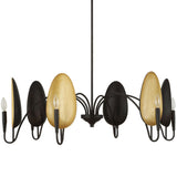 Warwick 6 Light Chandelier, Black/Matte Gold-Lighting-High Fashion Home