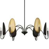 Warwick 6 Light Chandelier, Black/Matte Gold-Lighting-High Fashion Home