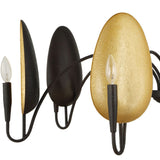 Warwick 6 Light Chandelier, Black/Matte Gold-Lighting-High Fashion Home