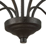 Warwick 6 Light Chandelier, Black/Matte Gold-Lighting-High Fashion Home