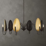 Warwick 6 Light Chandelier, Black/Matte Gold-Lighting-High Fashion Home