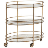 Waterford Bar Cart, Gold-Furniture - Dining-High Fashion Home