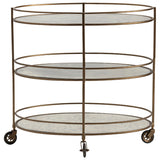 Waterford Bar Cart, Gold-Furniture - Dining-High Fashion Home