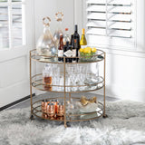 Waterford Bar Cart, Gold-Furniture - Dining-High Fashion Home
