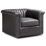 Watson Leather Swivel Chair, Palermo Black