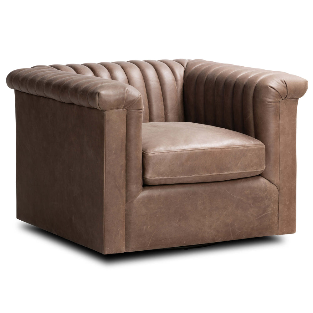 Watson Leather Swivel Chair, Palermo Cigar by Four Hands
