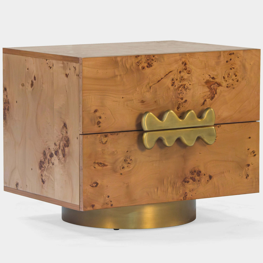 Wavefront Burl Nightstand, Natural