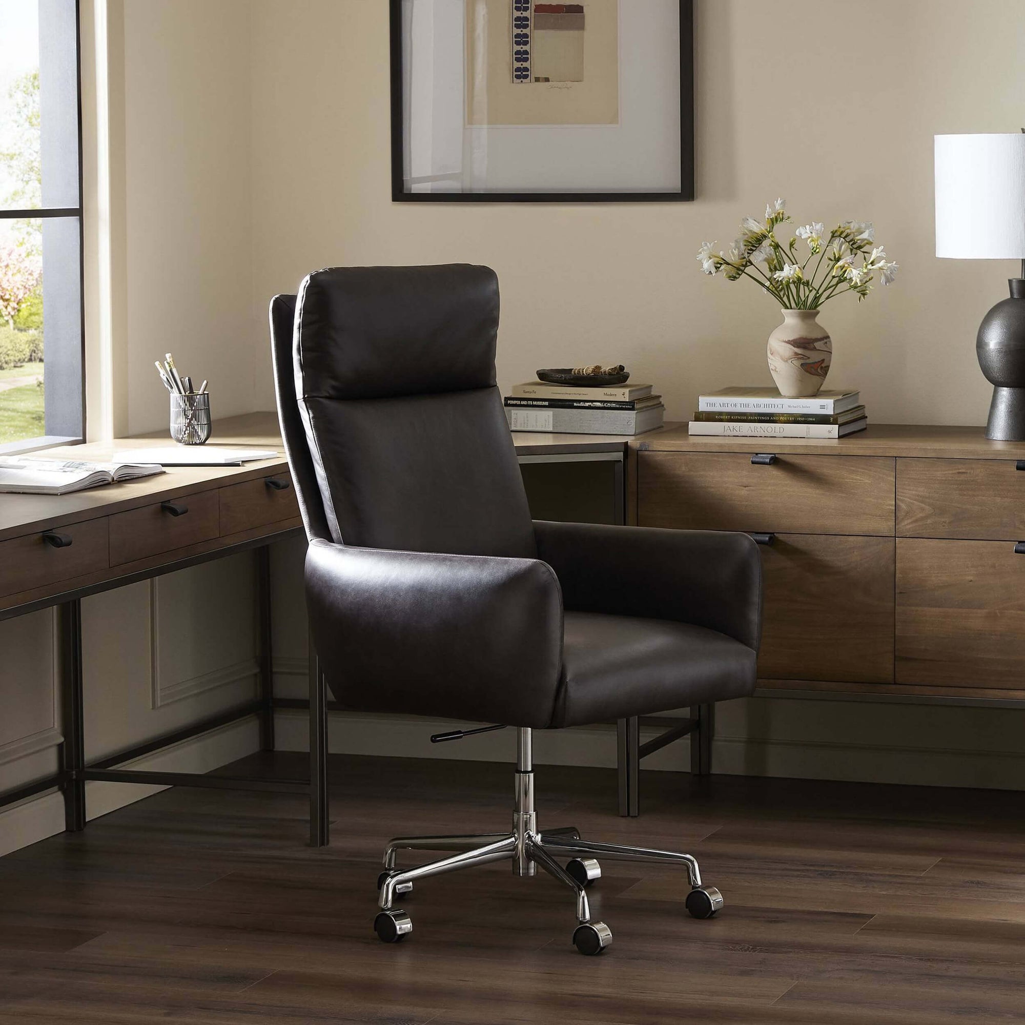 Wayland Leather Desk Chair Sonoma Black By Four Hands High Fashion Home wayland-leather-desk-chair-sonoma-black-by-four-hands-high-fashion-home