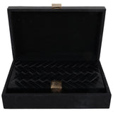 Weave Design Boxes W/ Hardware, Black-Accessories-High Fashion Home