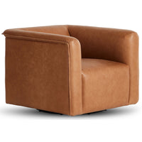 Wellborn Leather Swivel Chair, Palermo Cognac