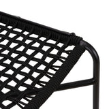 Wharton Outdoor Counter Stool, Black Rope/Satin Black
