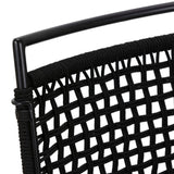 Wharton Outdoor Counter Stool, Black Rope/Satin Black