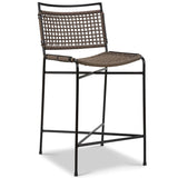 Wharton Outdoor Counter Stool, Earth Rope/Satin Black