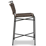 Wharton Outdoor Counter Stool, Earth Rope/Satin Black