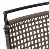 Wharton Outdoor Counter Stool, Earth Rope/Satin Black