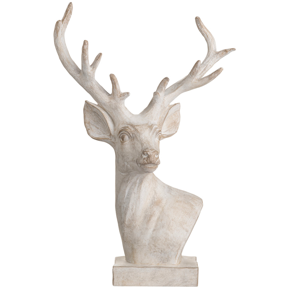 White Hart Sculpture, White-Accessories-High Fashion Home