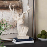 White Hart Sculpture, White-Accessories-High Fashion Home