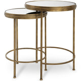 Whitley Nesting End Tables, Set of 2, Brushed Gold-Furniture - Accent Tables-High Fashion Home