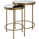 Whitley Nesting End Tables, Set of 2, Brushed Gold-Furniture - Accent Tables-High Fashion Home