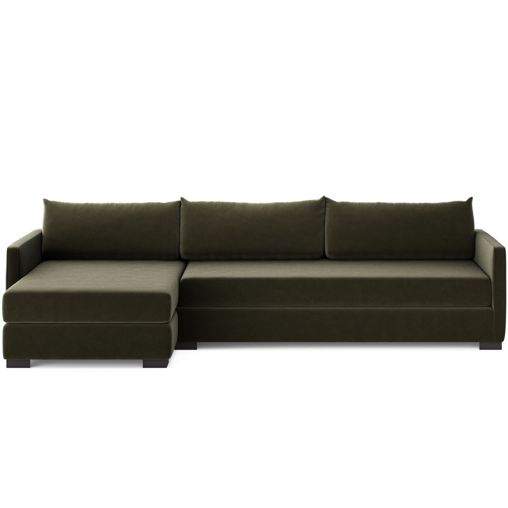 Wickham Left Chaise Sleeper Sectional, Surrey Olive by Four Hands