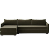 Wickham Left Chaise Sleeper Sectional, Surrey Olive by Four Hands