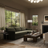 Wickham Right Chaise Sleeper Sectional, Surrey Olive by Four Hands