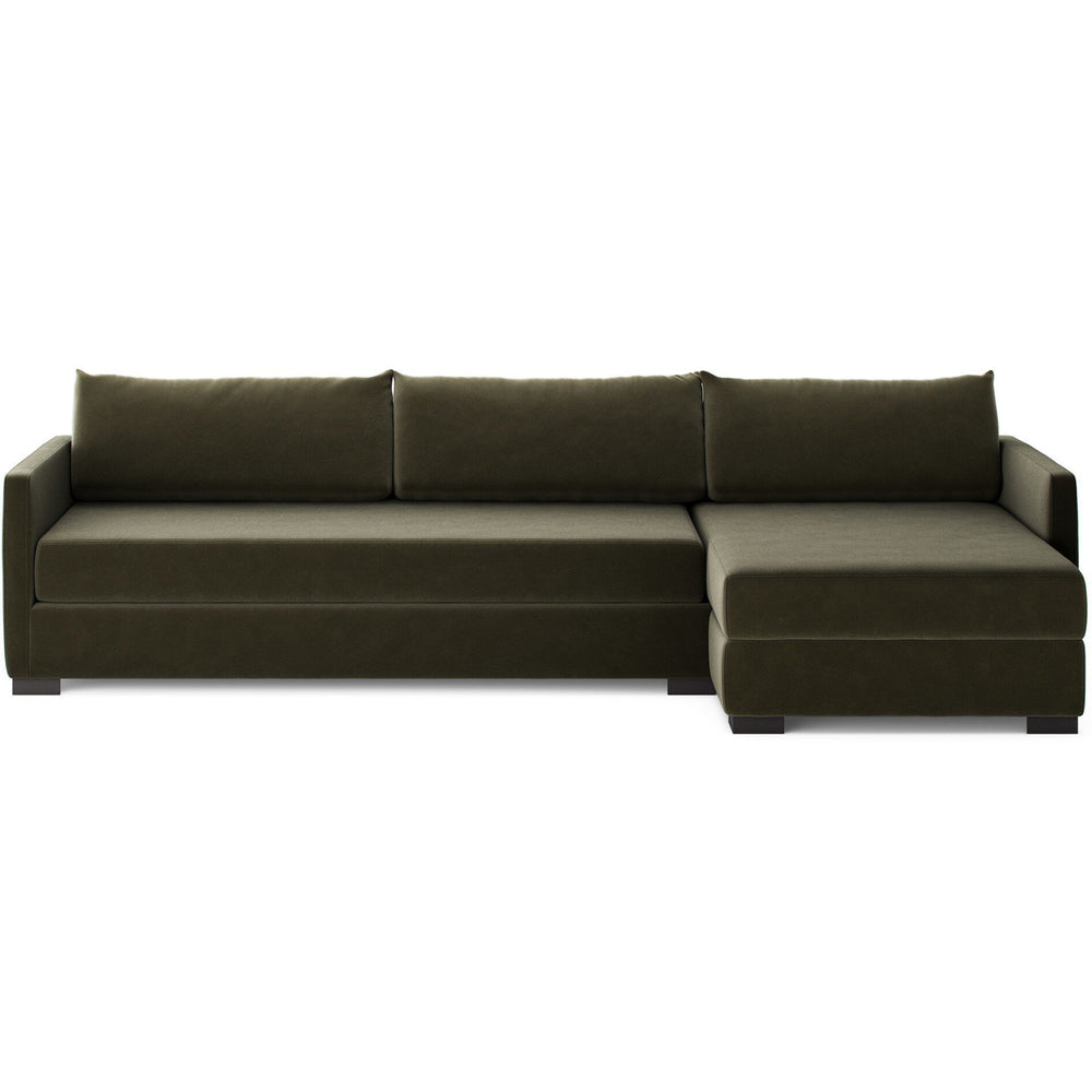 Wickham Right Storage Chaise Sleeper Sectional, Surrey Olive by Four Hands