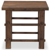 Wide Plank End Table, Warm Brown