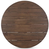 Wide Plank Round Coffee Table, Warm Brown