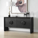 Williams 4 Door Cabinet, Black-Furniture - Storage-High Fashion Home
