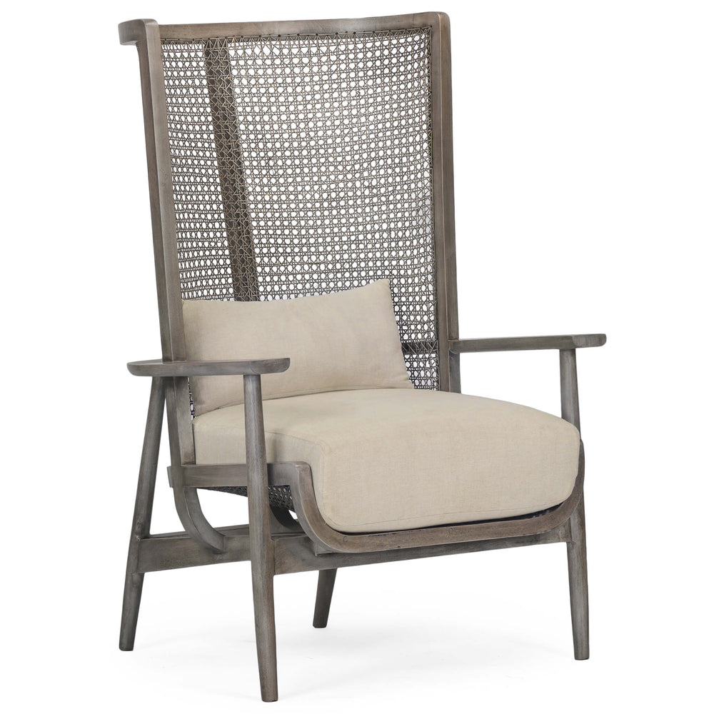 Wingman Cane Accent Chair, Grey